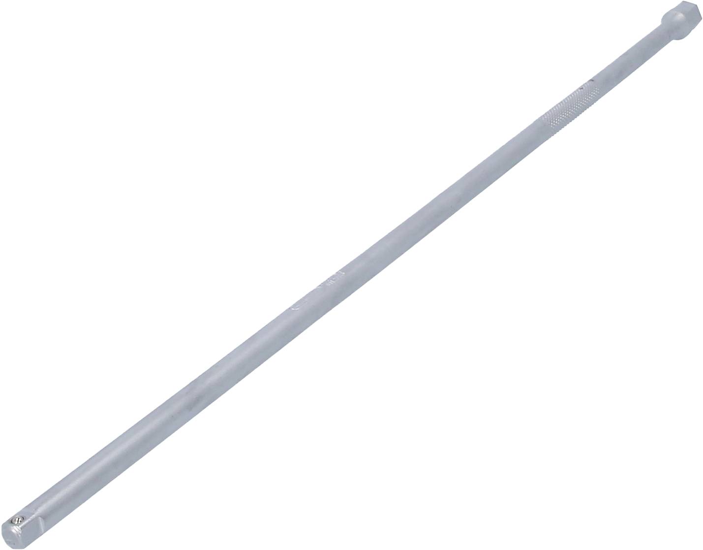 Ein langer, silberner Drehmomentschlüssel aus Metall, verwendet zum präzisen Anziehen von Schrauben.
