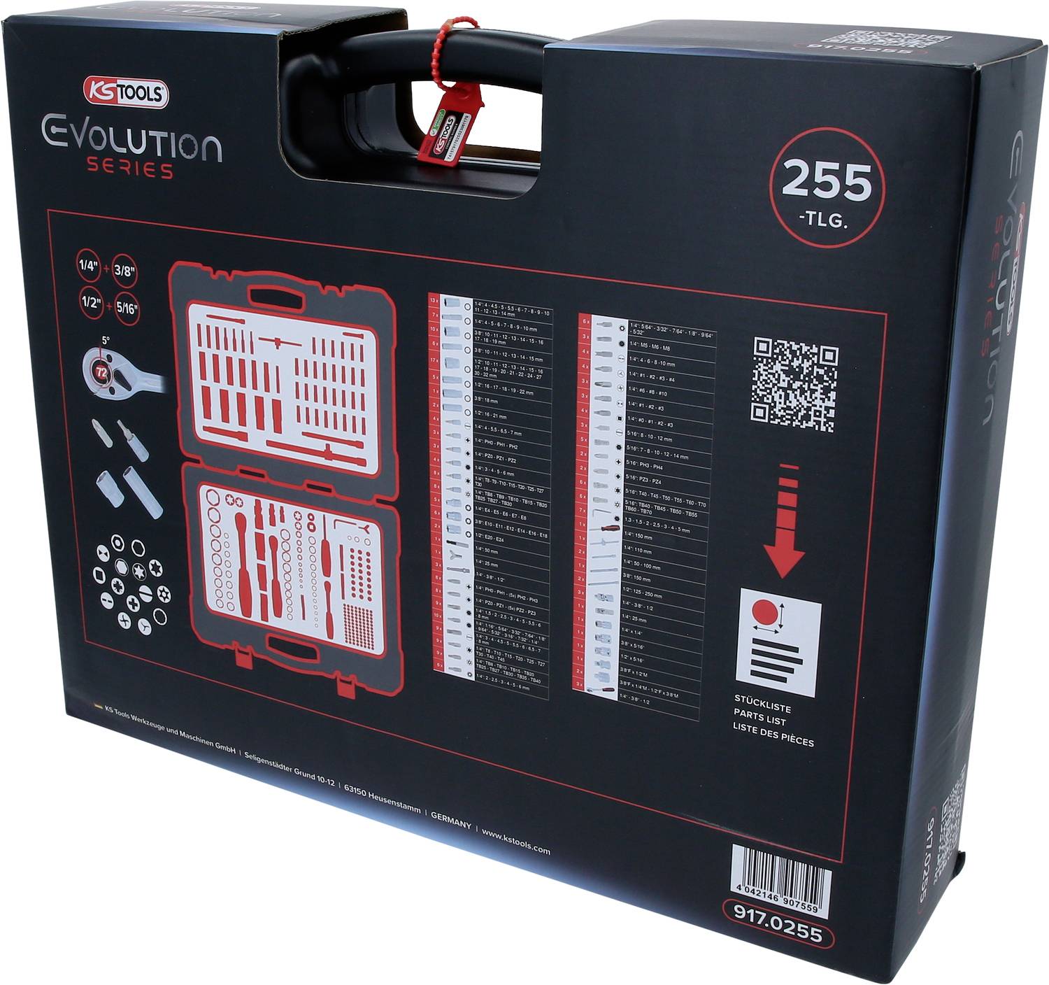 KS Tools 917.0255 Steckschlüsselsatz 1/4", 3/8", 1/2" 917.0255