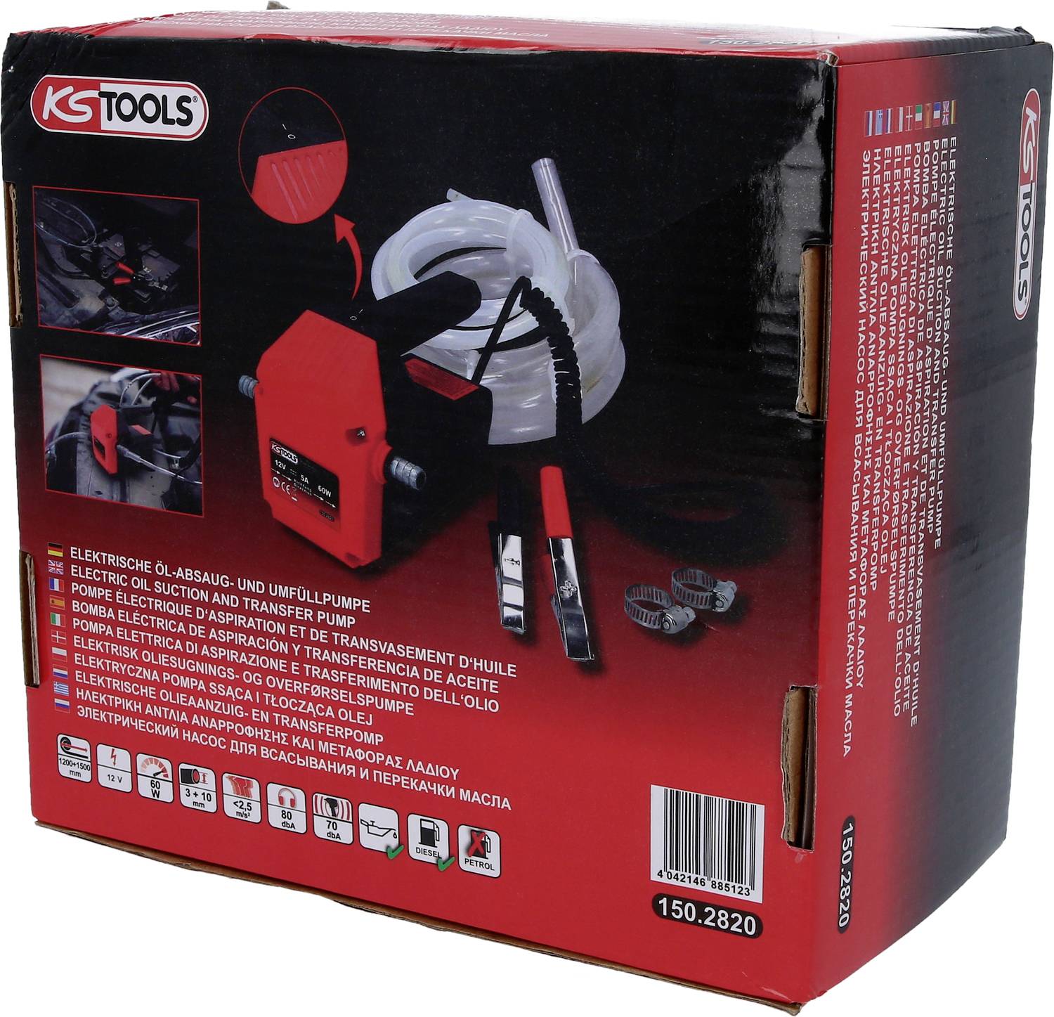 KS Tools 150.2820 Elektrische Öl-Absaug- und Umfüllpumpe