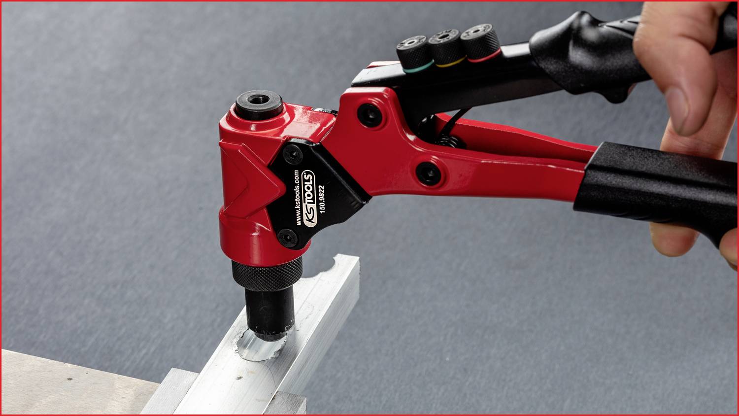 KS Tools 150.9820 3 in 1 Handnietzangen-Satz, drehbar, 12-tlg