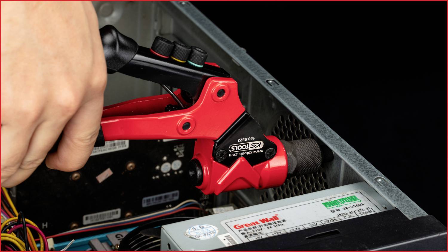 KS Tools 150.9820 3 in 1 Handnietzangen-Satz, drehbar, 12-tlg