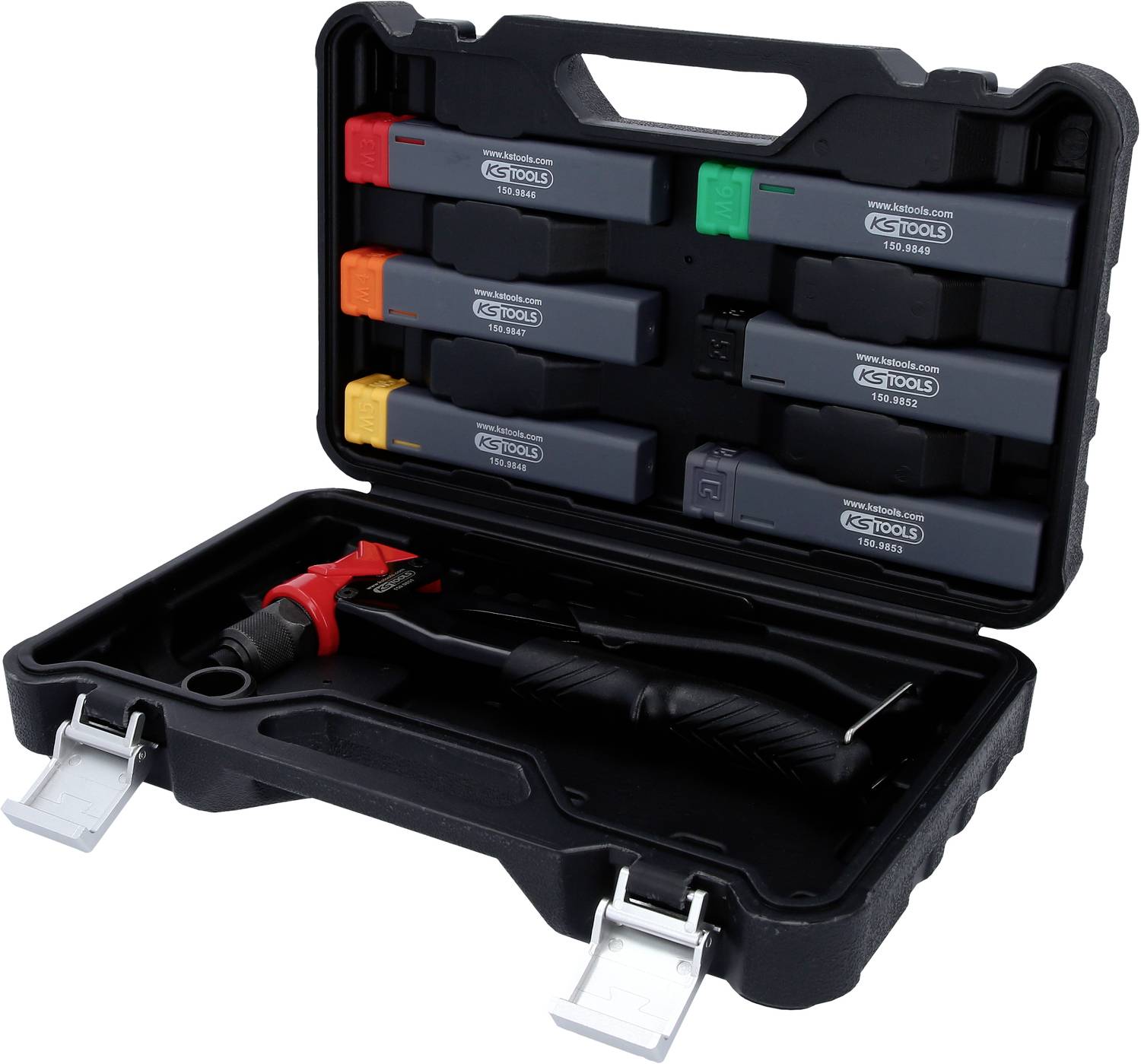 KS Tools 150.9850 3 in 1 Handnietzangen-Satz, 12-tlg
