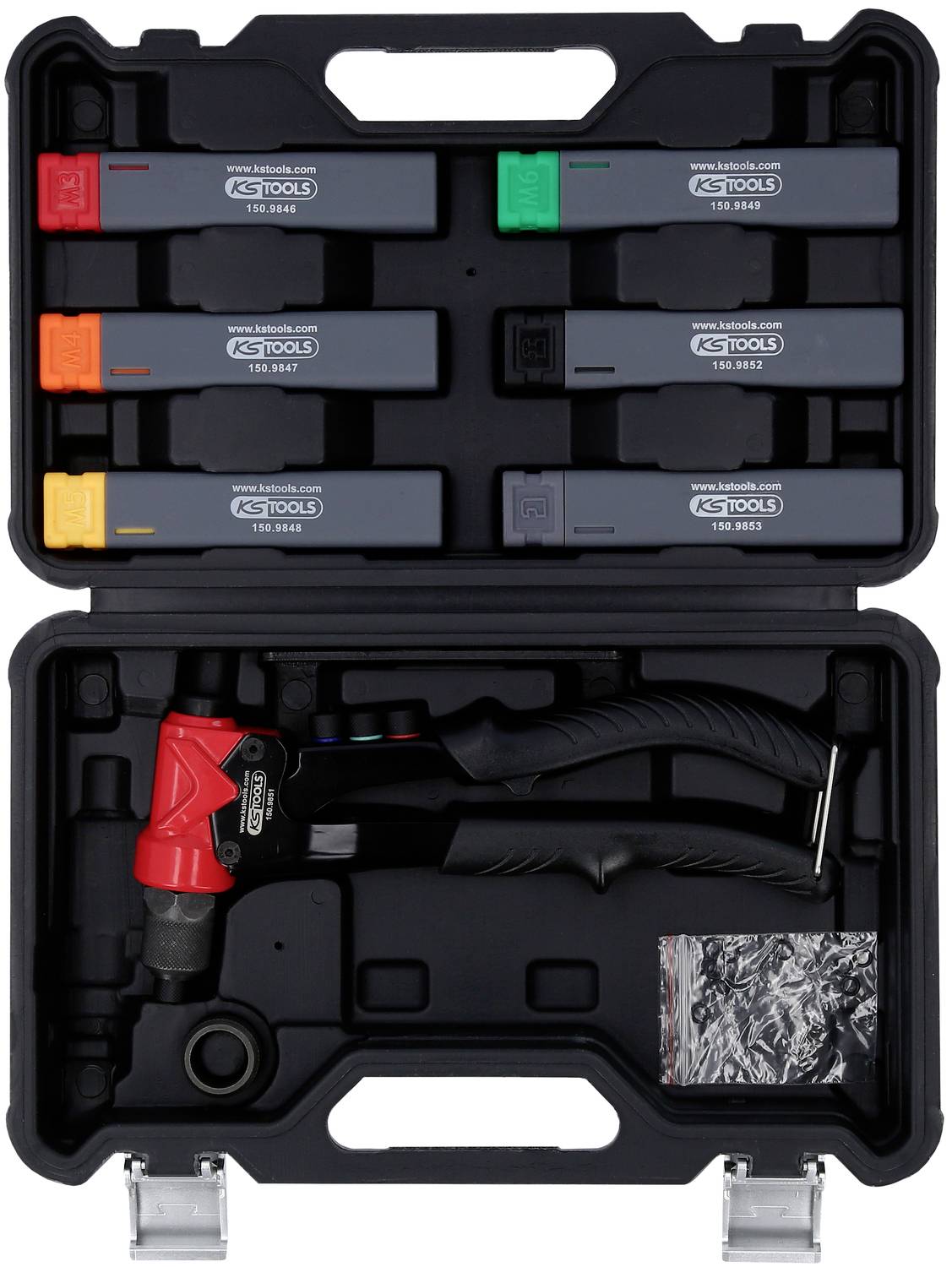 KS Tools 150.9850 3 in 1 Handnietzangen-Satz, 12-tlg