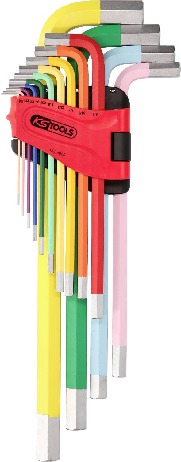 KS Tools 151.4650 Innen-Sechskant Winkelschraubendreher-Set 1/16 Zoll, 5/64 Zoll, 3/32 Zoll, 1/8 Zoll, 5/32 Zoll, 3/16 Zoll, 7/32