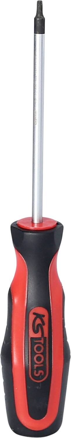 Schraubenzieher mit rotem und schwarzem Griff, GS Tools-Logo auf der Seite.