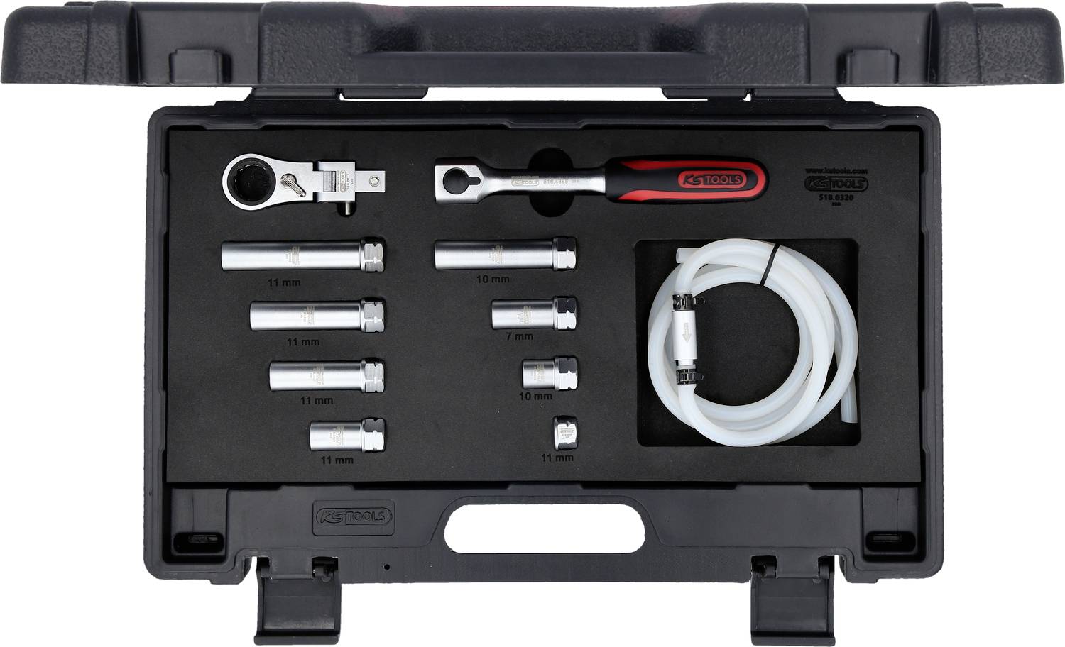 KS Tools 518.0320 Bremsen-Entlüftungsschlüssel-Satz für VAG, 11-tlg
