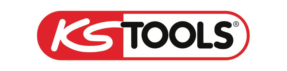 Das Bild zeigt das Logo von 'KS Tools', bestehend aus einem weißen und roten Hintergrund mit stilisiertem Schriftzug in rot und weiß.