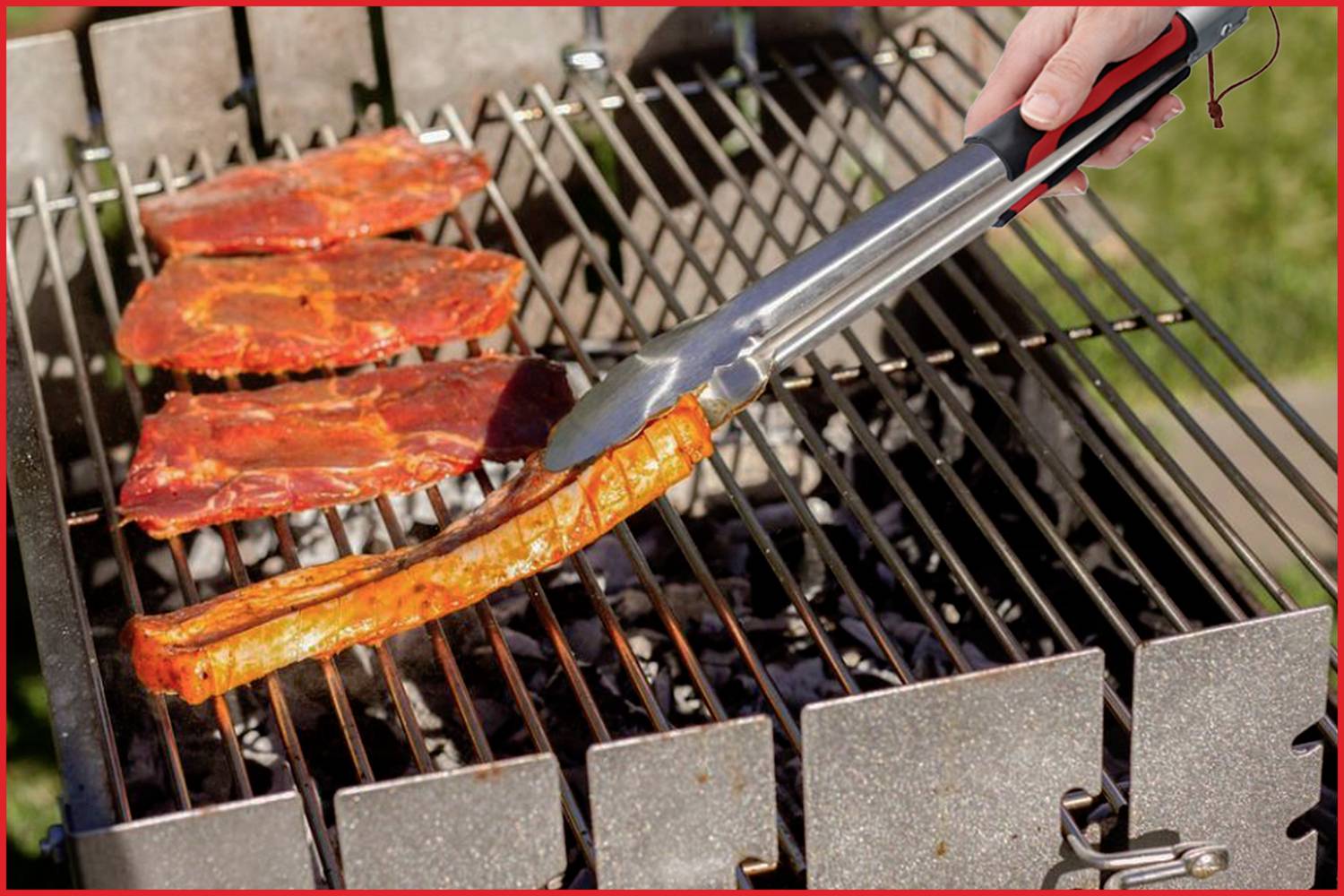 KS Tools 100088 Barbecue-Grillset Rot, Schwarz