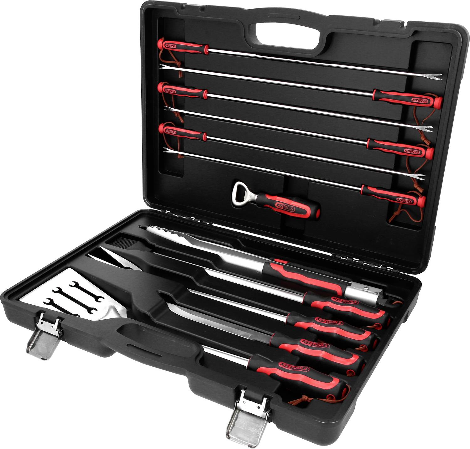 KS Tools 100088 Barbecue-Grillset Rot, Schwarz