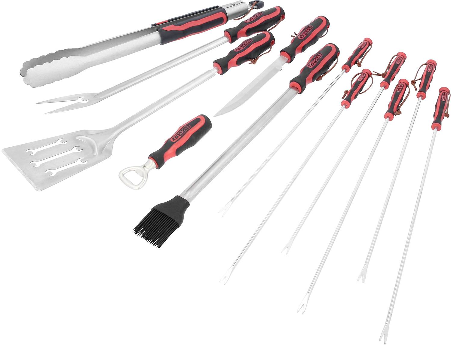 KS Tools 100088 Barbecue-Grillset Rot, Schwarz