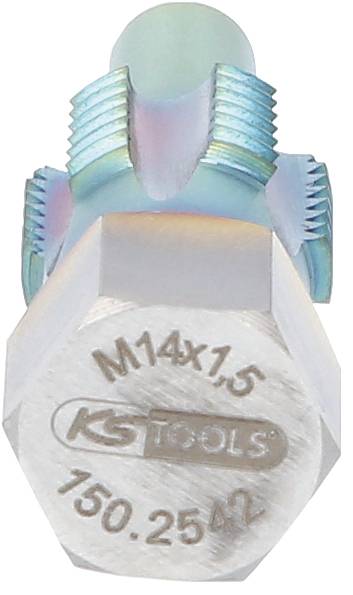 'M14x1,5' Schraubenkopf von KS Tools, mit Produktnummer 150.2542, aus Metall mit blauem Schimmer.