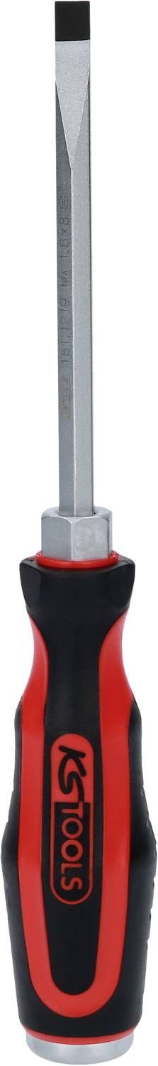 KS Tools 151.1219 Schlitz-Schraubendreher Klingenbreite: 8mm DIN 5265, DIN 3120, DIN ISO 1174