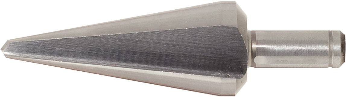 Metallischer Kegel, scheinbar ein Bohrer oder Werkzeugaufsatz. Glatte Oberfläche, konisch zulaufend, geeignet für präzise Arbeiten.