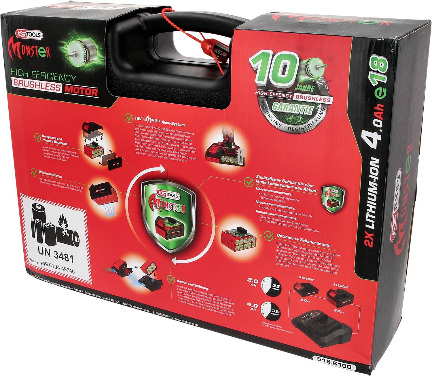 KS Tools 515.6100 Schlagschrauber 690 Nm 18V Anzahl mitgelieferte Akkus 2 4Ah Li-Ion