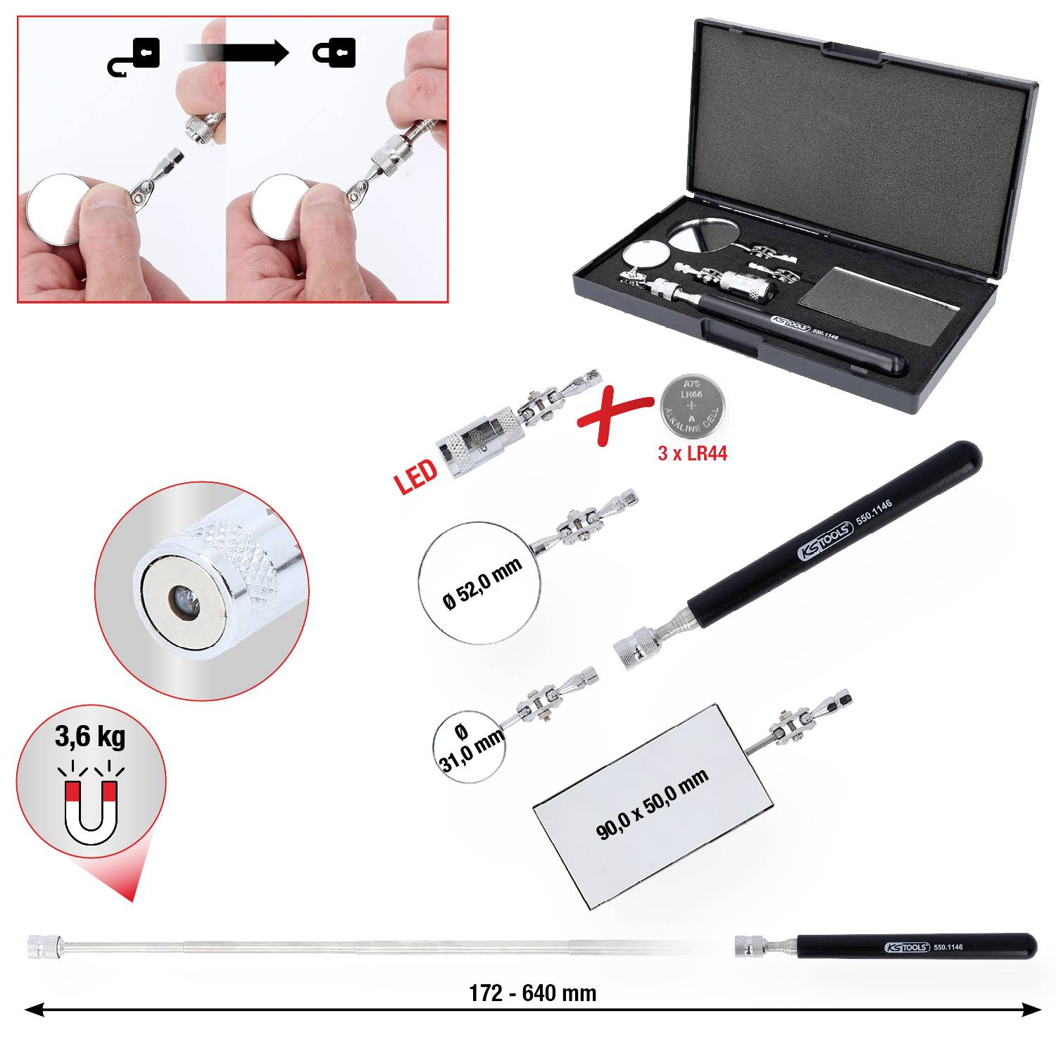 KS Tools 550.1145 Inspektionsspiegel