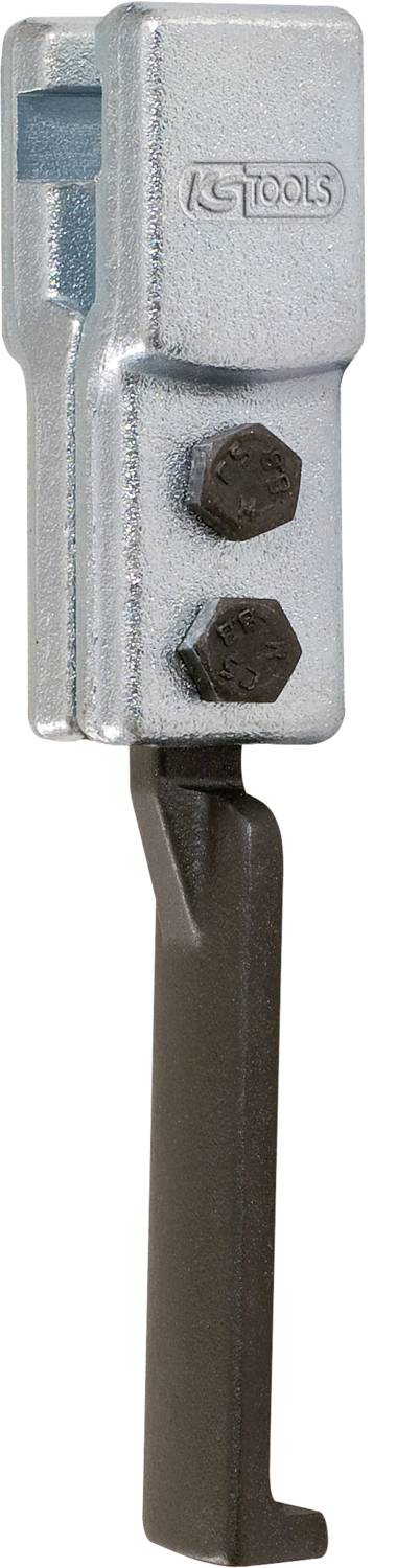 Metallwerkzeug mit zwei Schrauben und schwarzem Handgriff, geeignet für spezifische mechanische Arbeiten.