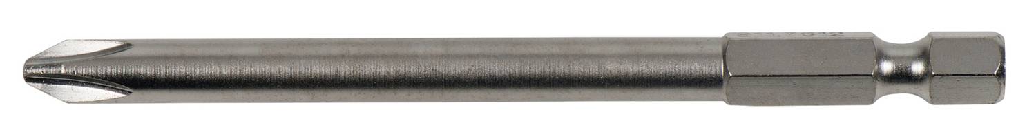 Ein Schraubendreher-Bit mit sechseckigem Schaft und Kreuzschlitzspitze, geeignet für elektrische Bohrschrauber.