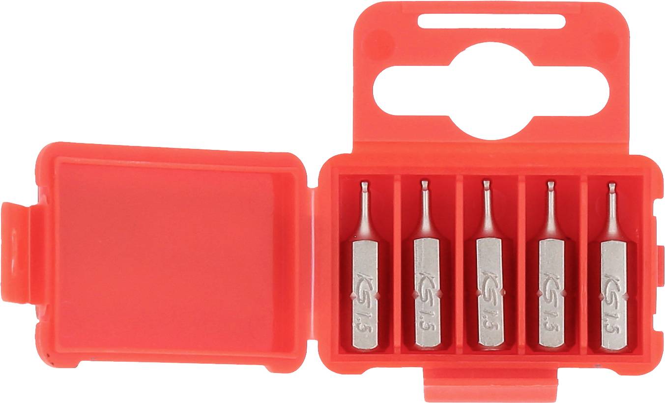 KS Tools 911.8395 Sechskant-Bit Werkzeugstahl vernickelt 5St.