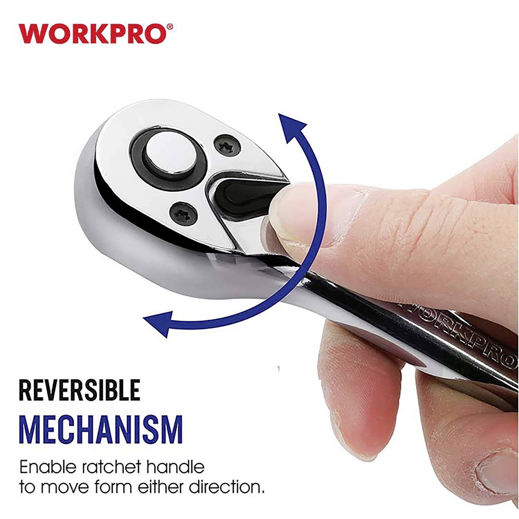 WorkPro WP271011 Umschaltknarre 3/8" (10 mm) 203 mm