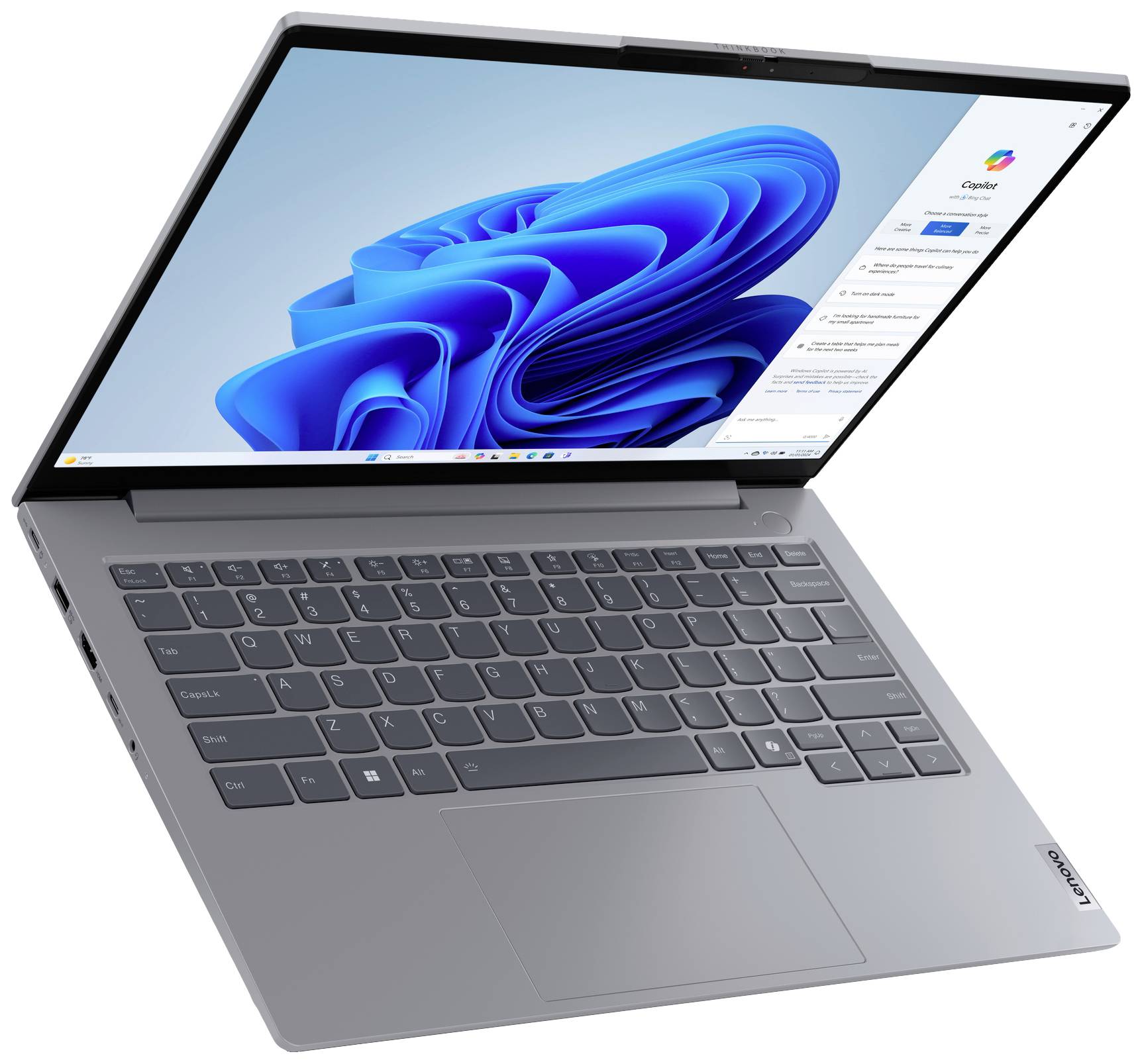 Lenovo Notebook ThinkBook 14 35.6 cm (14 Zoll) WUXGA AMD Ryzen 7 7735HS 32 GB RAM 1 TB SSD Deutsch, QWERTZ Grau 21MV0023GE