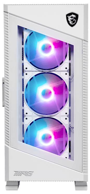 MSI MPG Velox 100R Midi-Tower PC-Gehäuse Weiß 3 Vorinstallierte LED Lüfter, 1 Vorinstallierter LED Lüfter, Seitenfenster
