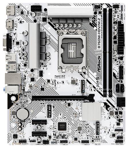 ASRock B760M-HDV/ M.2 (1700) Mainboard Sockel (PC) Intel® LGA 1700 Formfaktor (Details) Micro-ATX Mainboard-Chipsatz Intel® B760