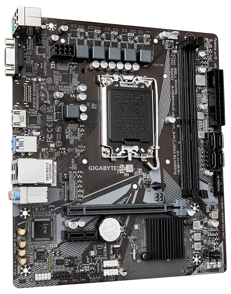 Gigabyte GA-H610M H V2 (1700) Mainboard Sockel (PC) Intel® LGA 1700 Formfaktor (Details) Micro-ATX Mainboard-Chipsatz Intel® H610