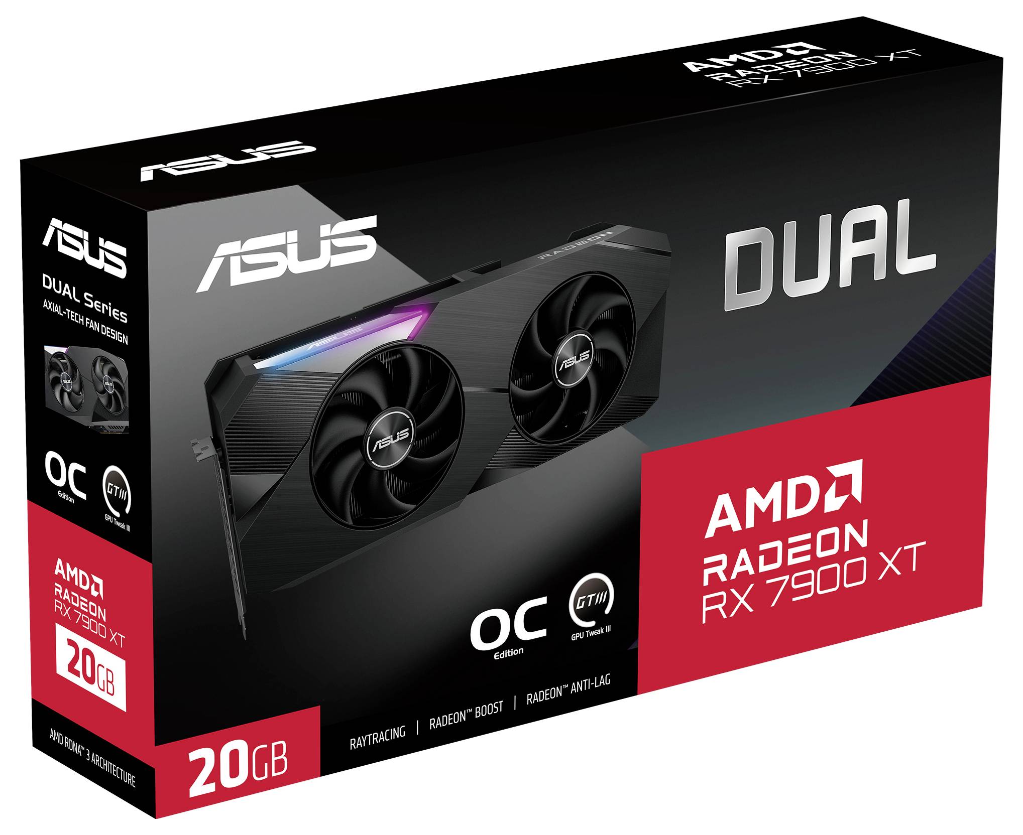 Asus Grafikkarte AMD Radeon RX 7900 XT Dual OC 20GB GDDR6-SDRAM PCIe x16 HDMI®, DisplayPort