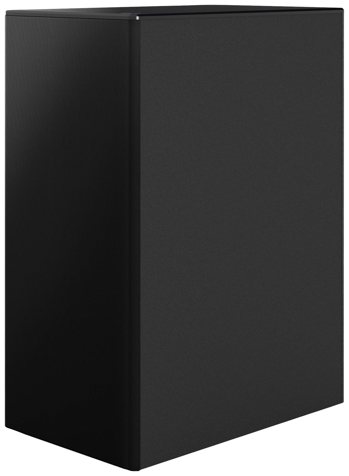 Schwarzes, rechteckiges Computergehäuse mit glatter Oberfläche, geeignet für den Bau von Desktop-PCs.