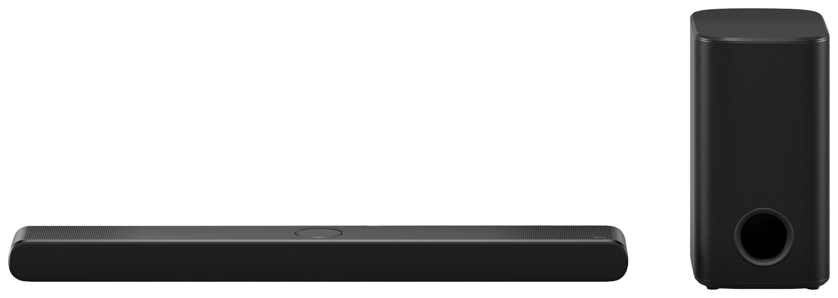 LG Electronics DS77TY.CDEULLK Soundbar Schwarz inkl. kabellosem Subwoofer, Dolby Atmos®, High-Resolution Audio, Wandbefestigung