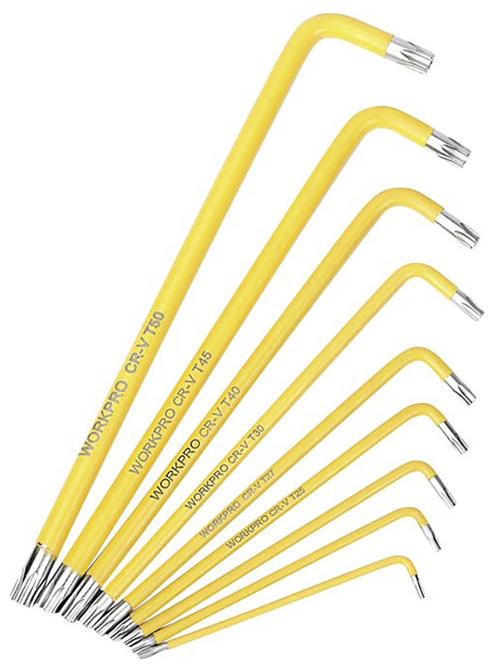 WorkPro TORX T-Profil Stiftschlüsselsatz T 10, T 15, T 20, T 25, T 27, T 30, T 40, T 45, T 50
