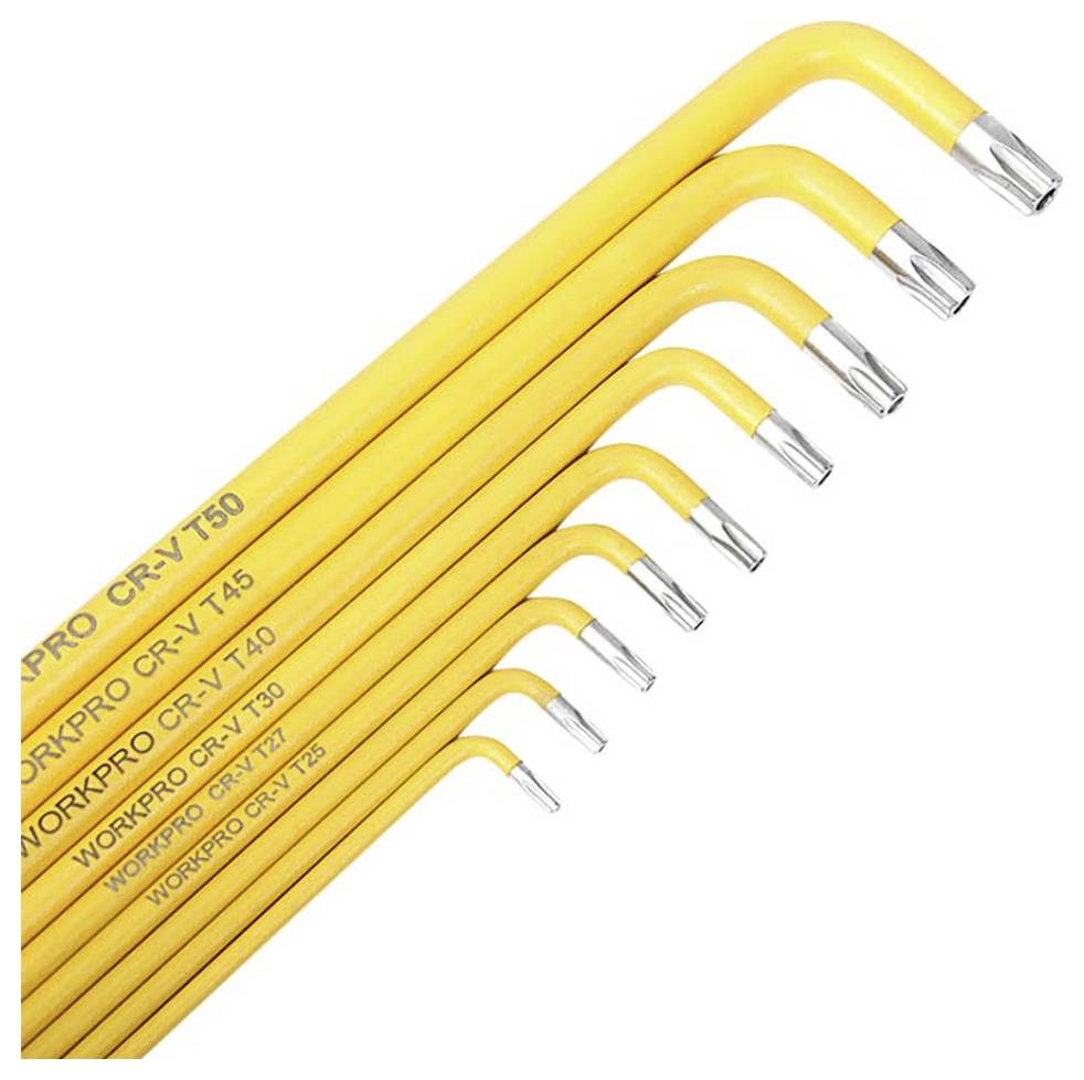 WorkPro TORX T-Profil Stiftschlüsselsatz T 10, T 15, T 20, T 25, T 27, T 30, T 40, T 45, T 50