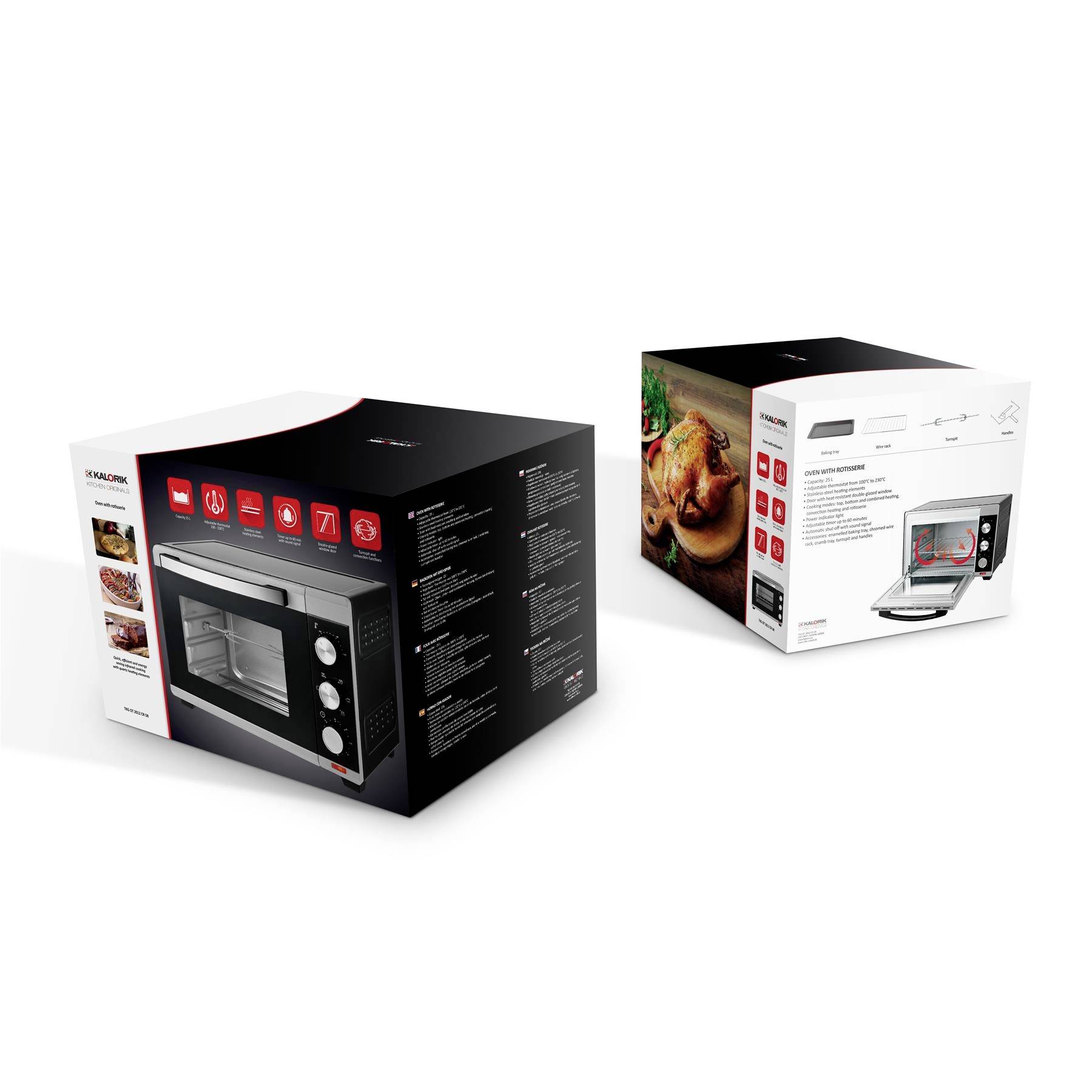 TKG Team Kalorik OT 2012 CR SR Minibackofen mit Grillspieß, Timerfunktion 25l