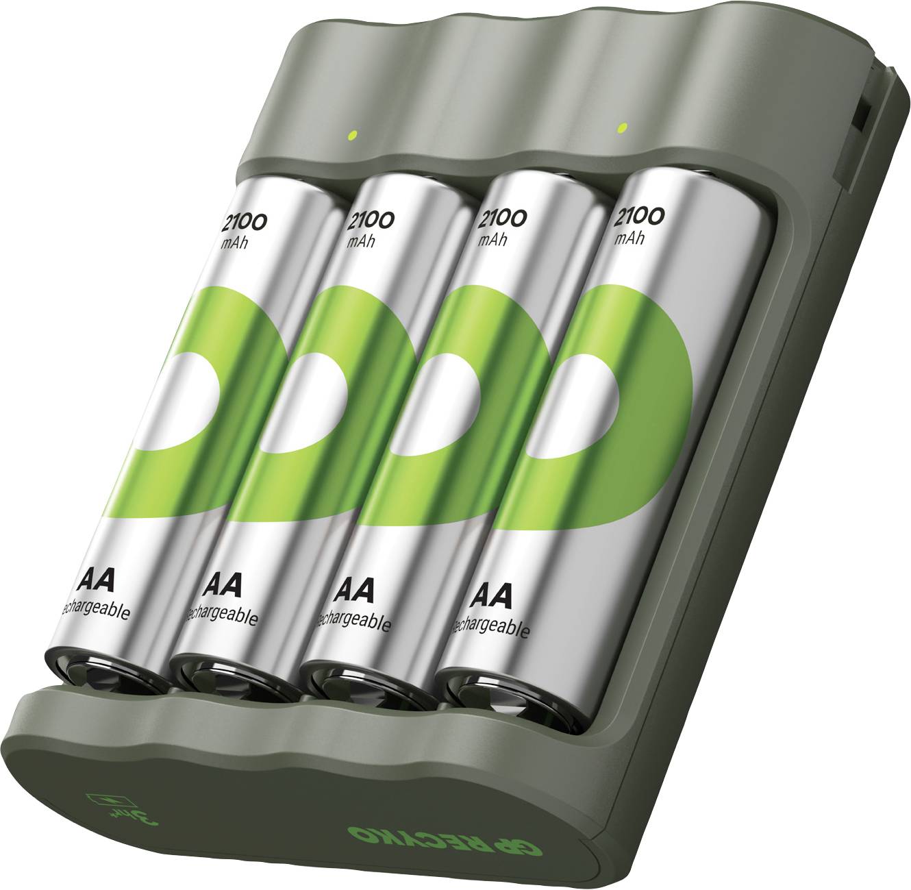 GP "Aktion Gratis Ladegerät" USB-Modell Ladegerät B441 inkl. 4x AA-Akku Mignon (AA)-Akku NiMH 2100 mAh 1.2V 1 Set