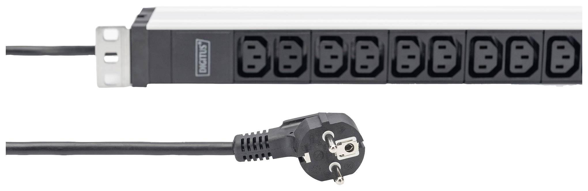 Digitus DN-95426 19 Zoll Netzwerkschrank-Steckdosenleiste 1 HE Kaltgeräte-Steckdose C13 10A Geeignet für Schranktiefe: ab 300mm