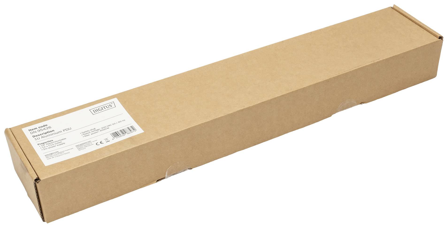 Digitus DN-95426 19 Zoll Netzwerkschrank-Steckdosenleiste 1 HE Kaltgeräte-Steckdose C13 10A Geeignet für Schranktiefe: ab 300mm