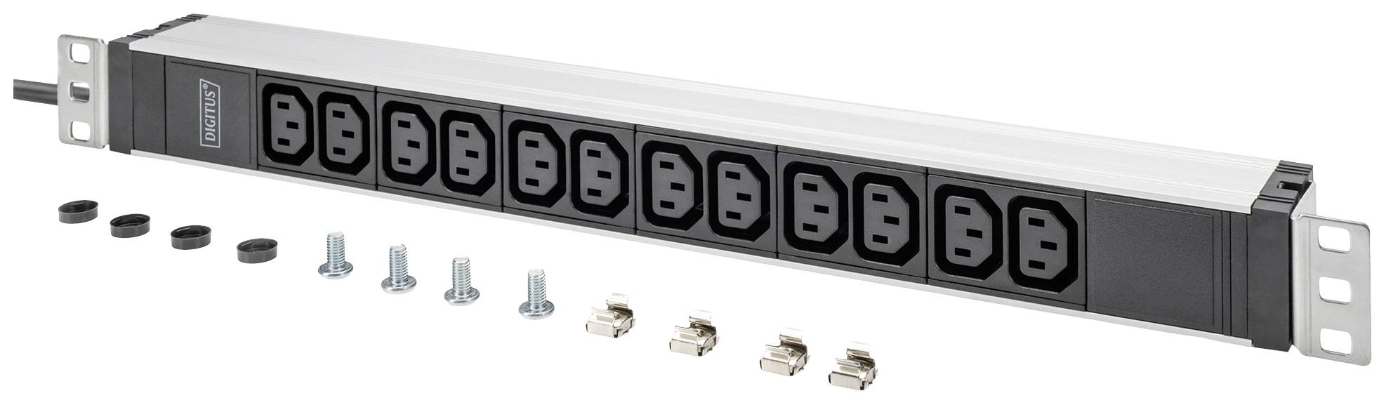 Digitus DN-95426 19 Zoll Netzwerkschrank-Steckdosenleiste 1 HE Kaltgeräte-Steckdose C13 10A Geeignet für Schranktiefe: ab 300mm