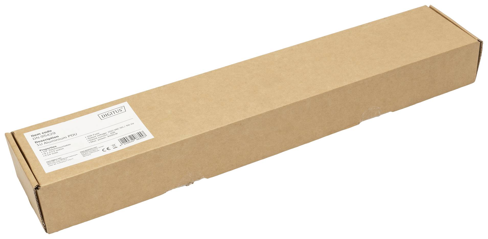 Digitus DN-95429 19 Zoll Netzwerkschrank-Steckdosenleiste 1 HE Kaltgeräte-Steckdose C13 10A Geeignet für Schranktiefe: ab 300mm