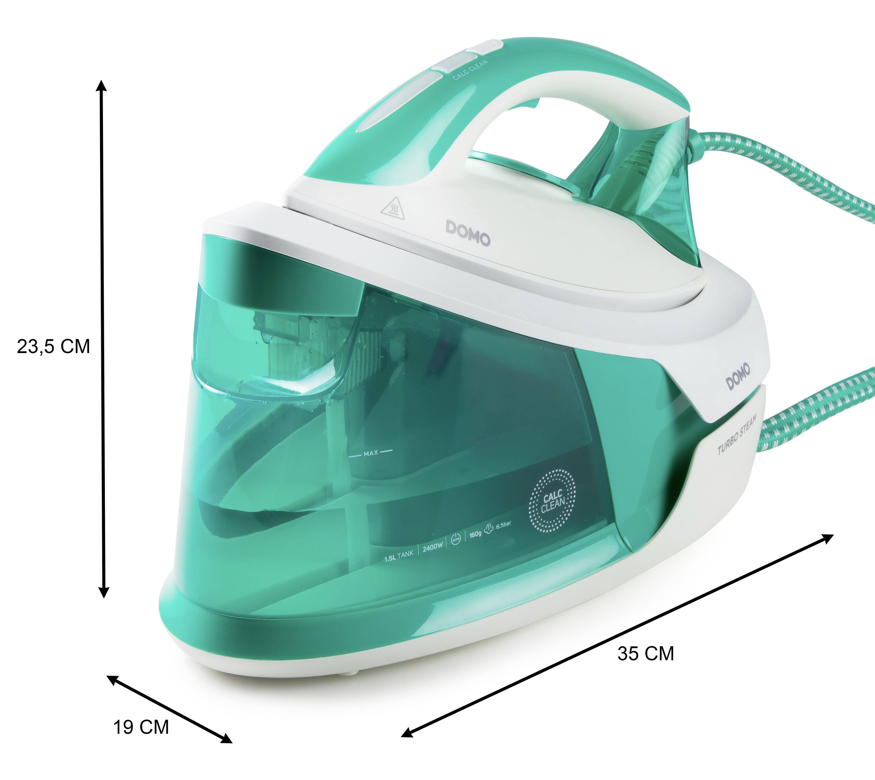 DOMO DO7118S Dampfbügelstation 2400W Grün, Weiß