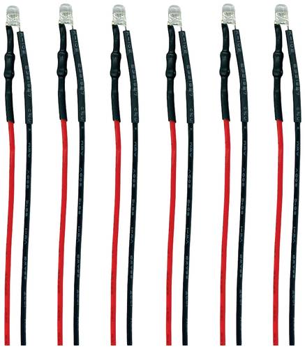 TAMS Elektronik 81-59626-06-C LED mit Anschlussdrähten Warmweiß, Rot 6 St.