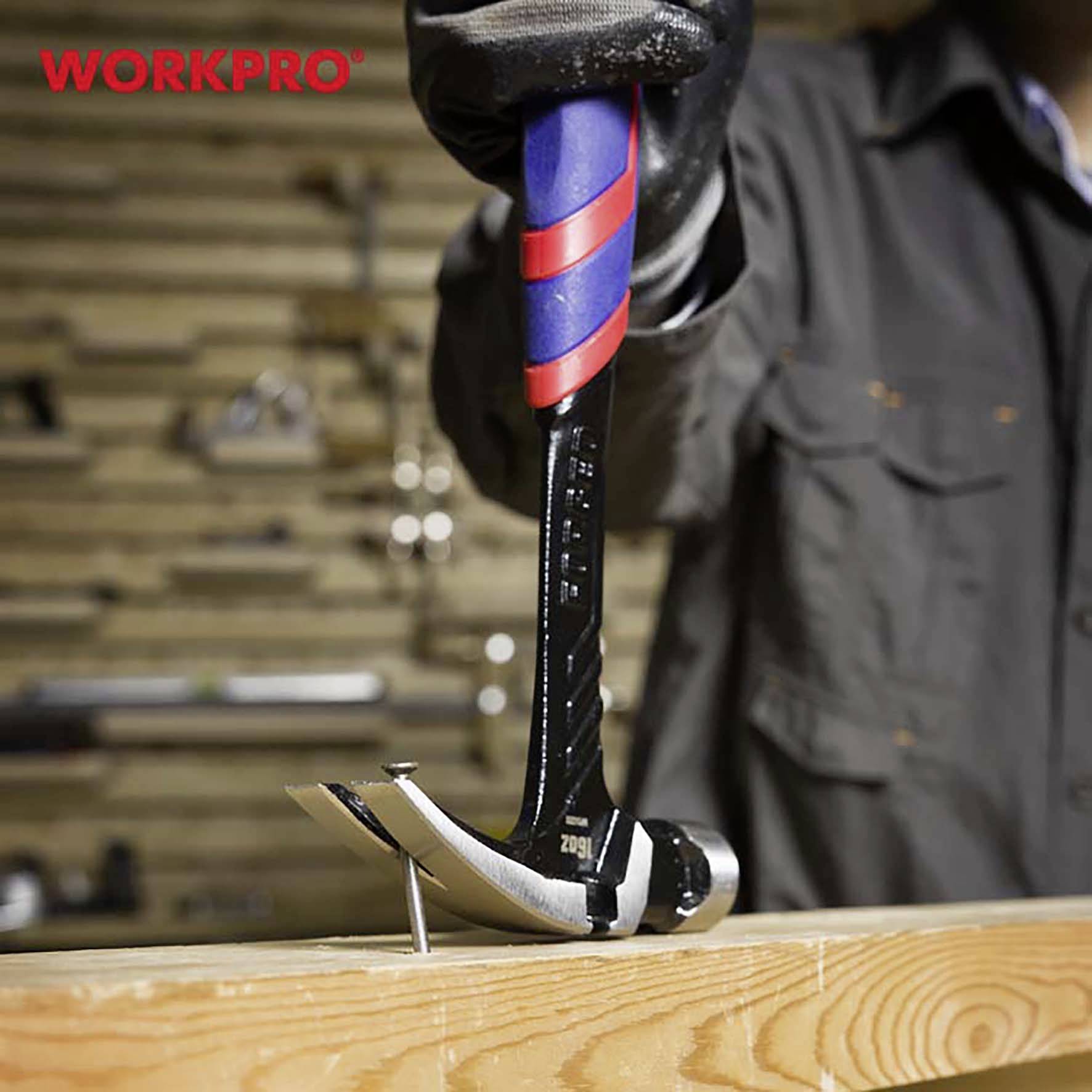 WorkPro WP241013 Klauenhammer ergonomischer Griff, hart 450 g 1 St.