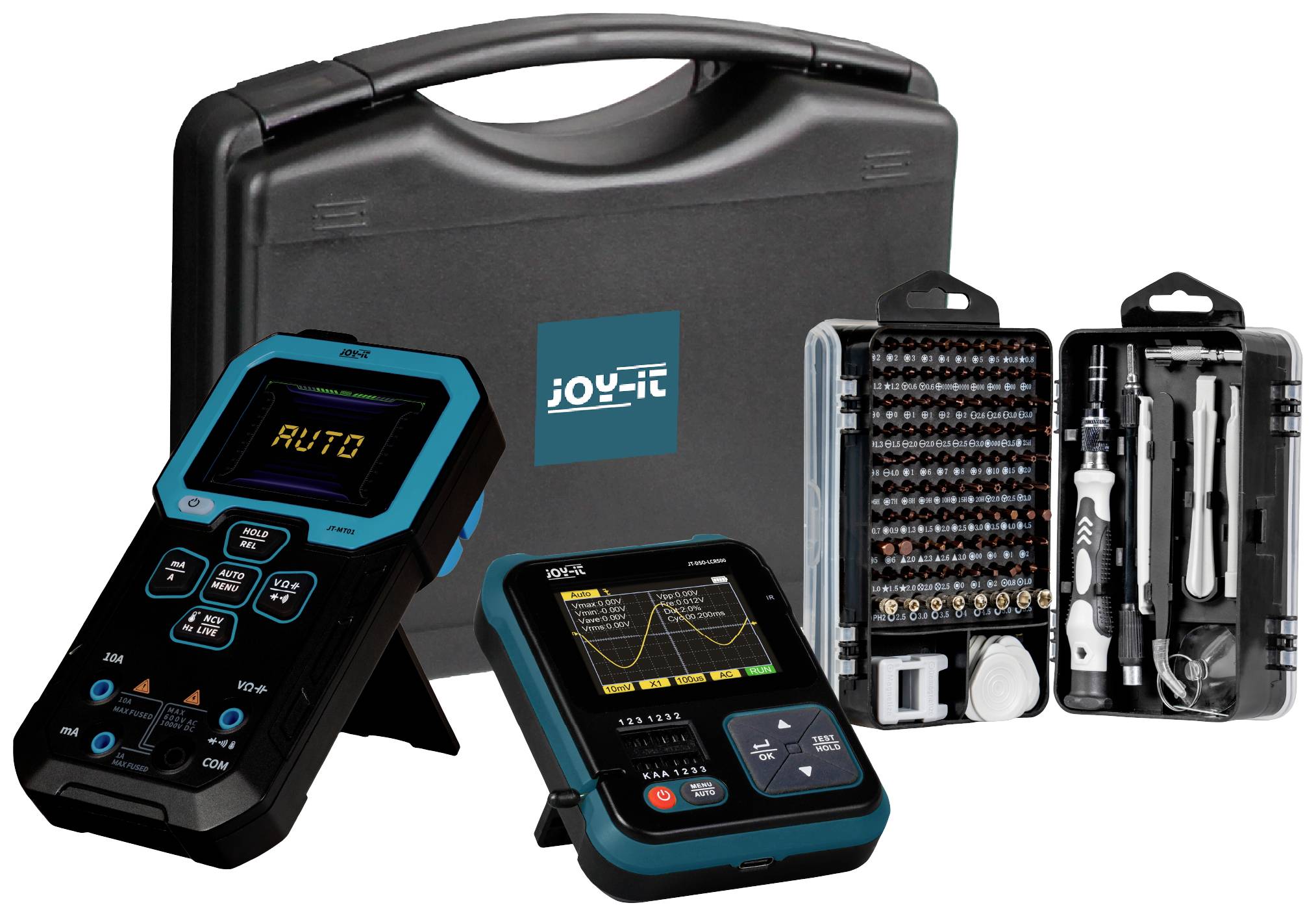 Joy-it Measurement Kit Oszilloskop, Signalgenerator, Multimeter 1 kHz - 100 kHz Dreieck, Puls, Rech