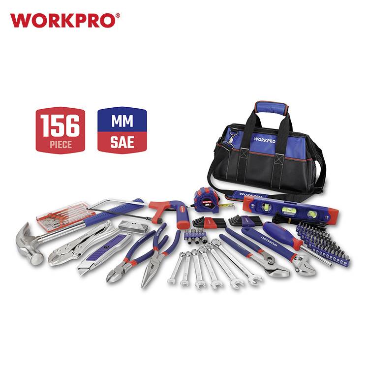 WorkPro WP209010 Werkzeugset Heimwerker, Universal in Tasche 156teilig