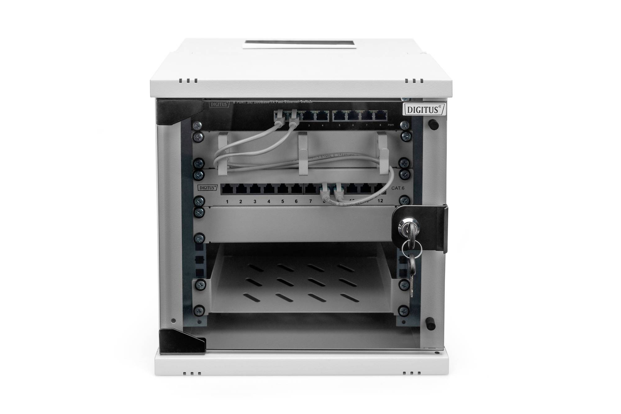 Digitus DN-49100 10 Zoll Wandgehäuse 6 HE Grau, Grau (Metallgehäuse), Grau (RAL 7035)