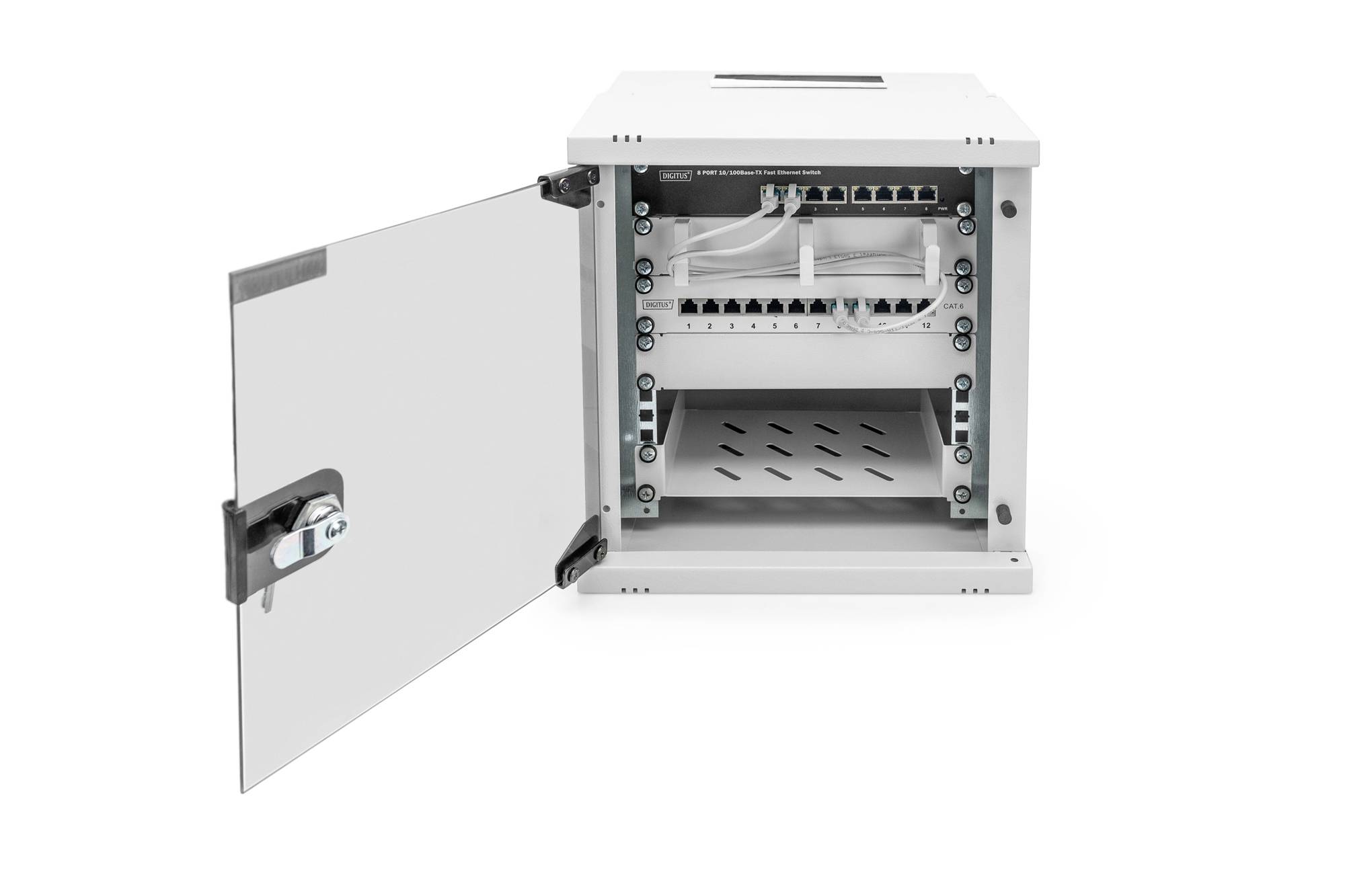 Digitus DN-49100 10 Zoll Wandgehäuse 6 HE Grau, Grau (Metallgehäuse), Grau (RAL 7035)