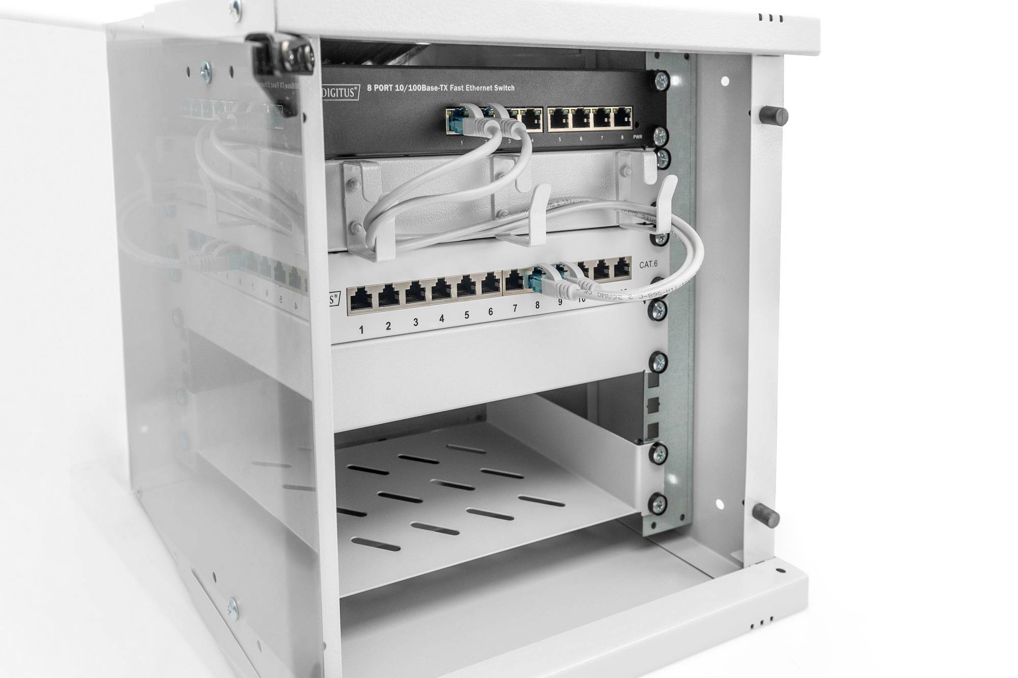 Digitus DN-49100 10 Zoll Wandgehäuse 6 HE Grau, Grau (Metallgehäuse), Grau (RAL 7035)