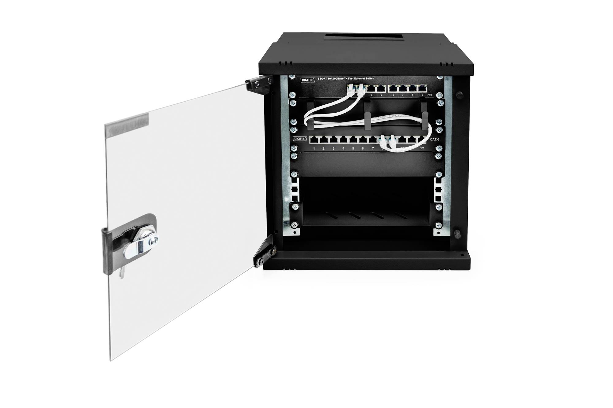 Digitus DN-49101 10 Zoll Wandgehäuse 6 HE Schwarz, Schwarz (RAL 9005)