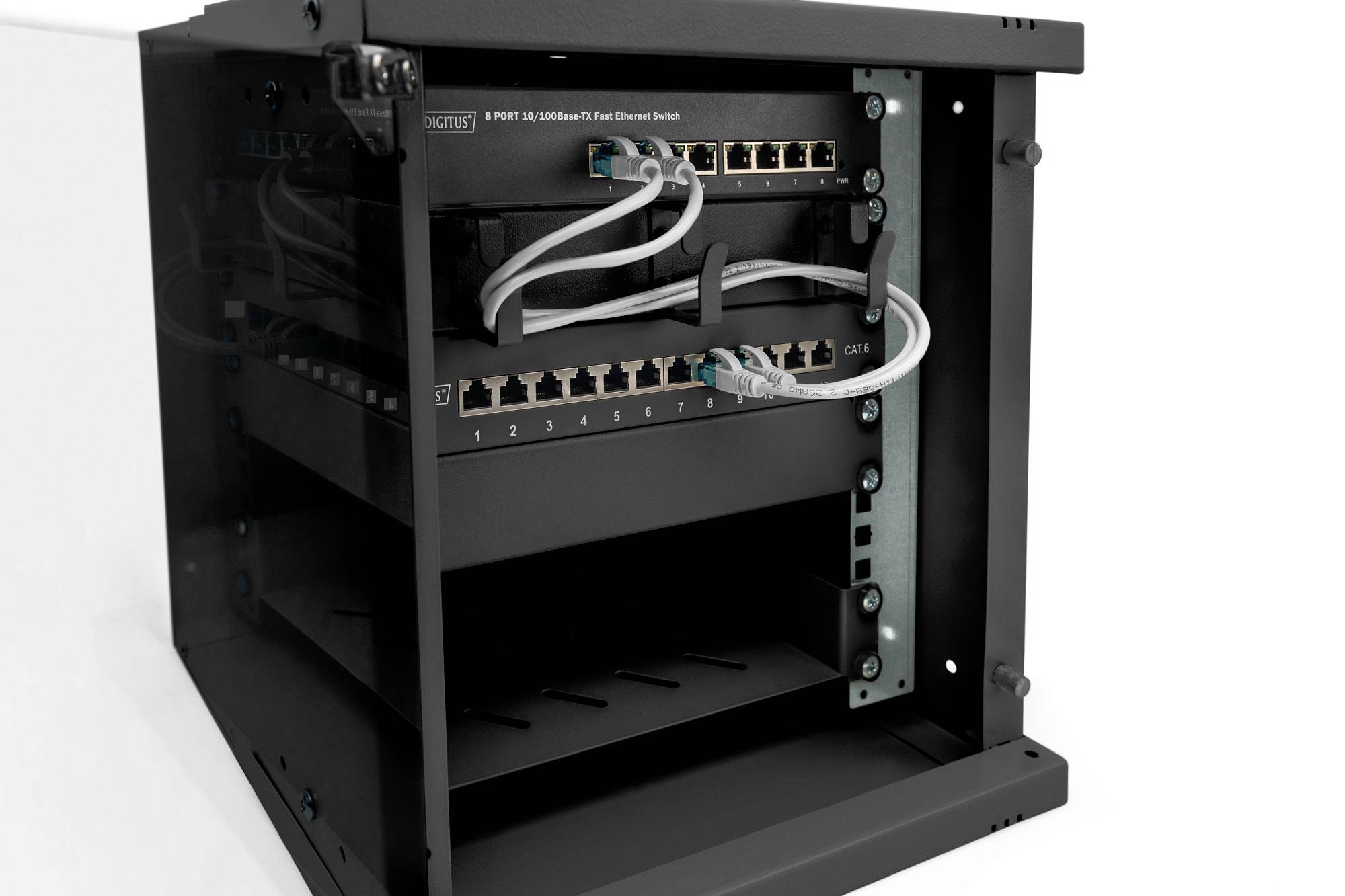 Digitus DN-49101 10 Zoll Wandgehäuse 6 HE Schwarz, Schwarz (RAL 9005)