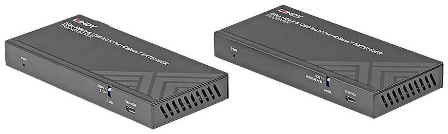 LINDY Cat.6 HDBaseT KVM Extender HDMI®, Infrarot, USB-A (USB 2.0) HDBaseT Extender Set (Sender + Em