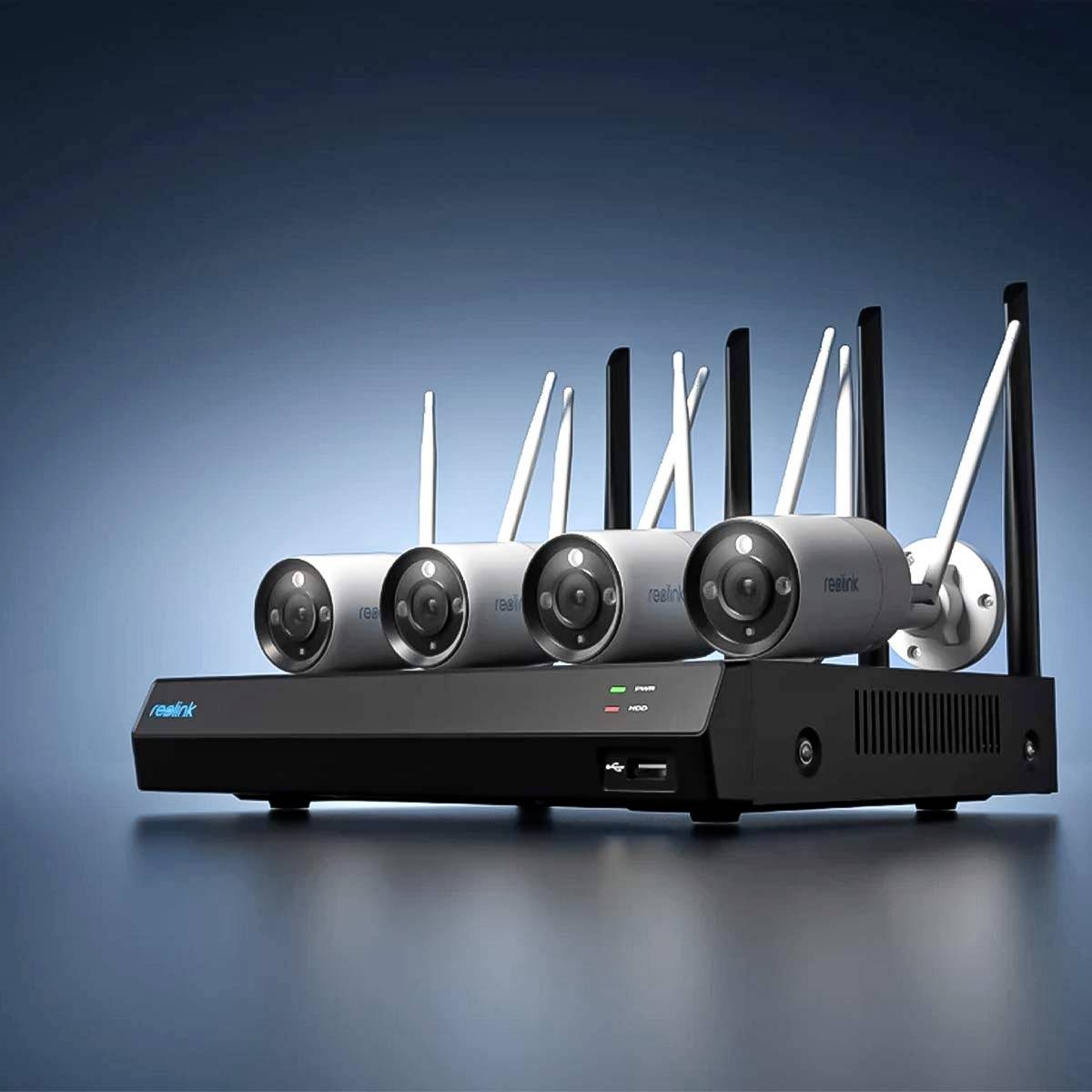 Reolink NVS12-8MB4W WLAN IP-Überwachungskamera-Set 12-Kanal mit 4 Kameras 3840 x 2160 Pixel